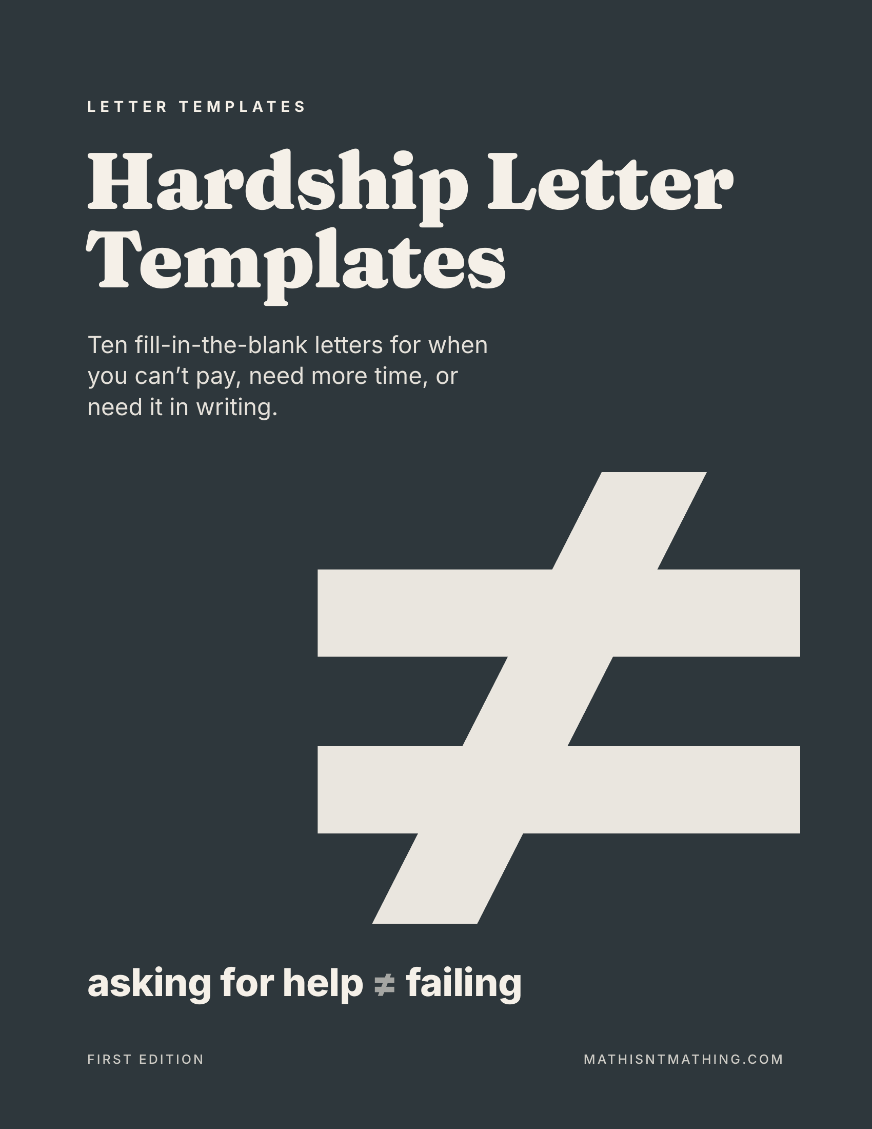 Hardship Letter Templates cover