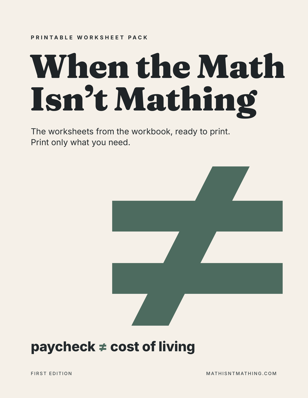 Worksheet pack cover